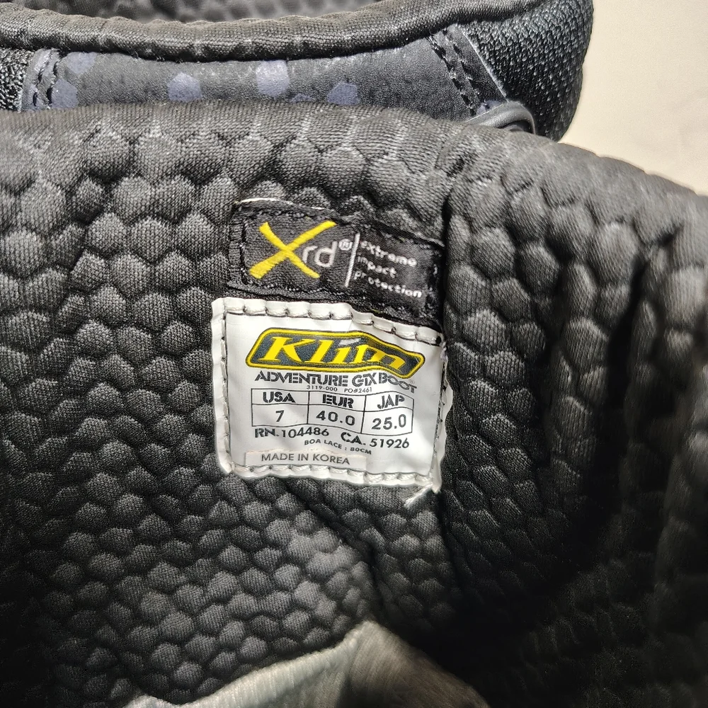 Klim Adventure GTX Boots Mens 7 Women 8.5 EU 40 Black Gore-Tex BOA Moto Touring